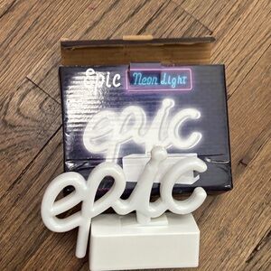 White Epic Neon Light Sign